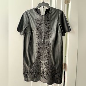 Zara Faux Leather Laser Cut Dress (Size medium)